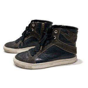Zadig & Voltaire Black and Dark Gray High-Top Sneakers